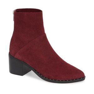 Treasure & Bond Farrah Burgundy Suede Ankle Boots Size 7.5